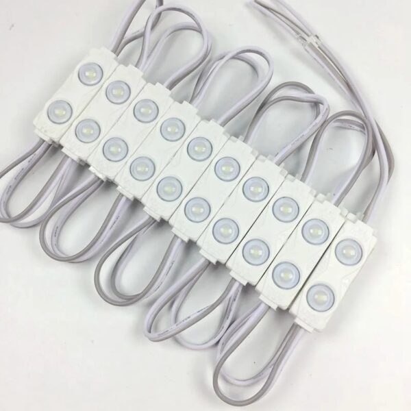 MÓDULO  DE LED COM LENTE 2 LED BRANCO FRIO 6500K 12V CARTELA COM 20 UN